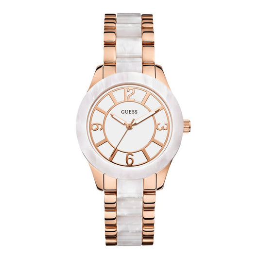 Guess Pink Steel And Polycarbonate Watch