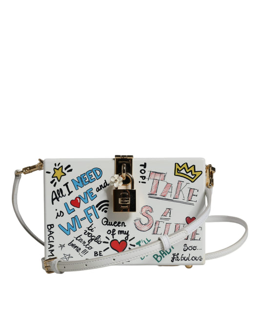 Dolce &amp; Gabbana – Weiße Clutch mit Graffiti-Print