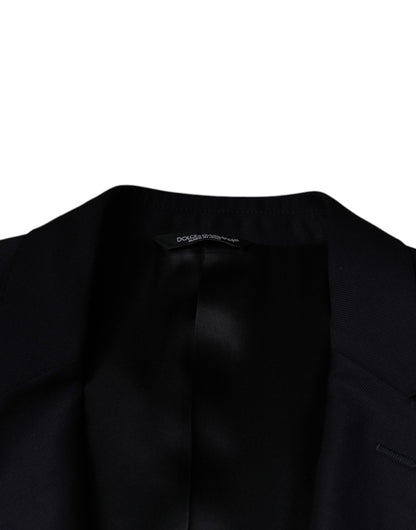 Dolce & Gabbana Black Wool Single Breasted Dress Coat Blazer