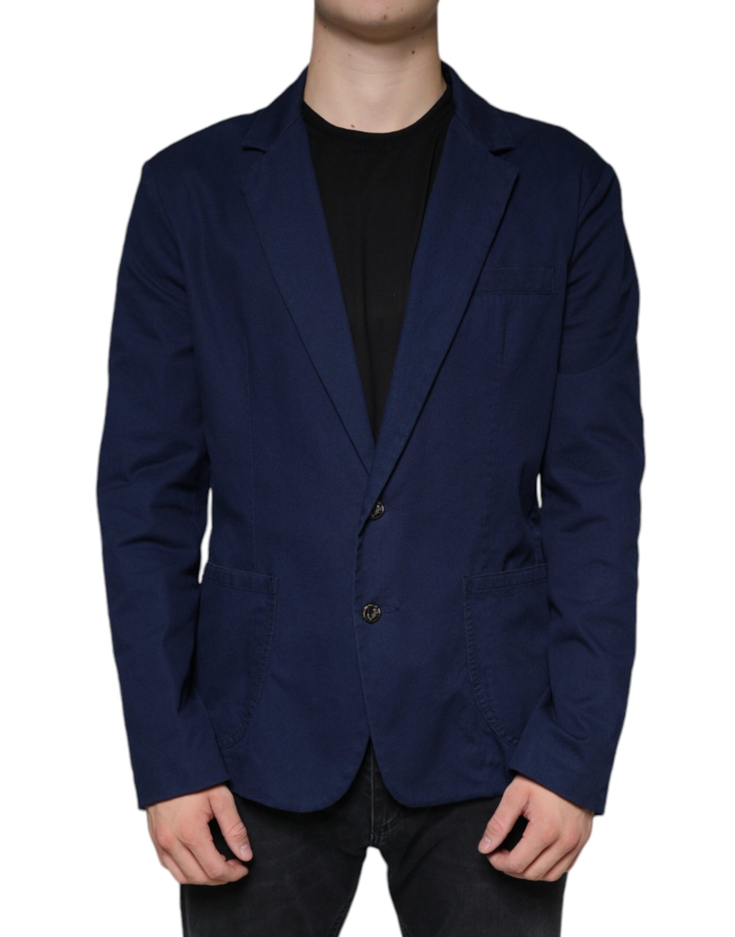 Dolce &amp; Gabbana – Einreihiger Blazer mit Kerbe, Blau