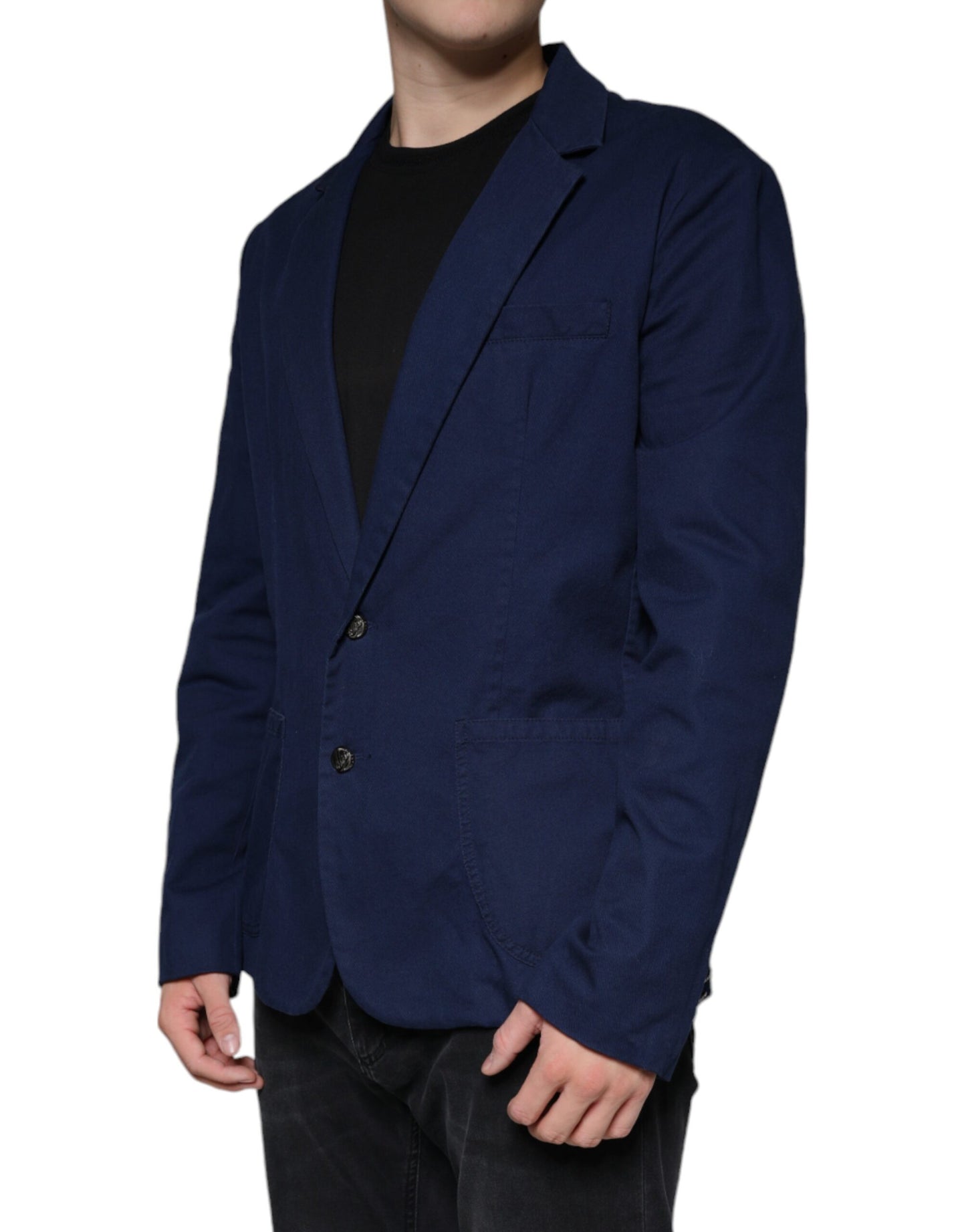 Dolce &amp; Gabbana – Einreihiger Blazer mit Kerbe, Blau