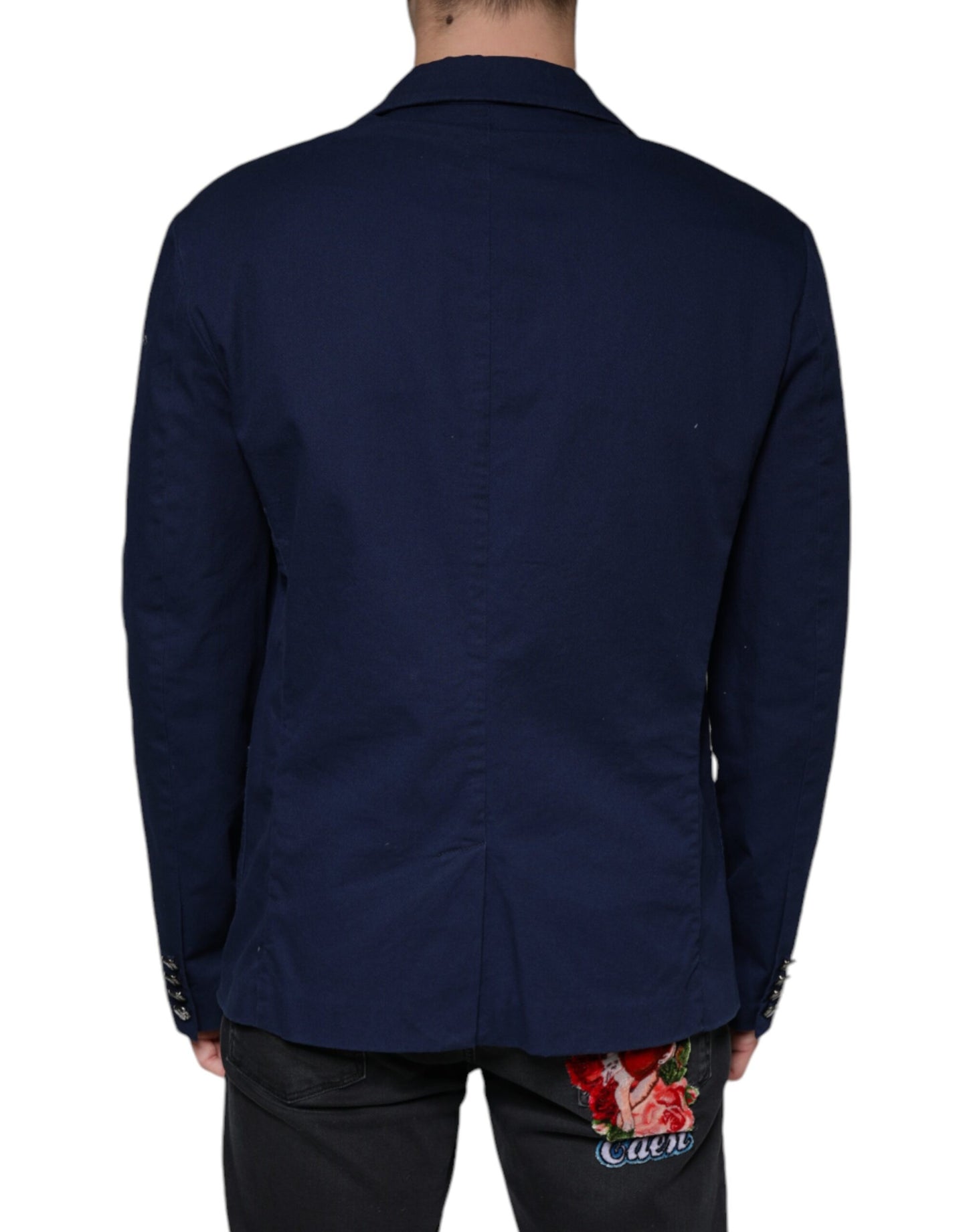 Dolce &amp; Gabbana – Einreihiger Blazer mit Kerbe, Blau