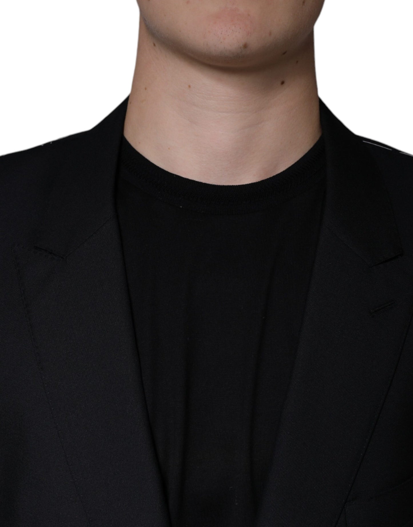 Dolce &amp; Gabbana Schwarzer einreihiger Wollblazer für Herren