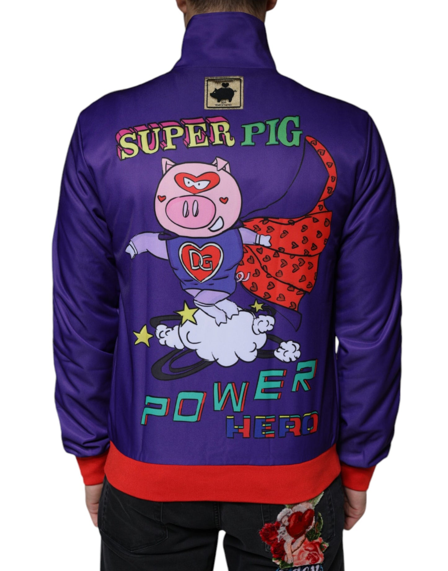 Dolce &amp; Gabbana – YEAR OF THE PIG – Bomberjacke mit durchgehendem Reißverschluss, Lila