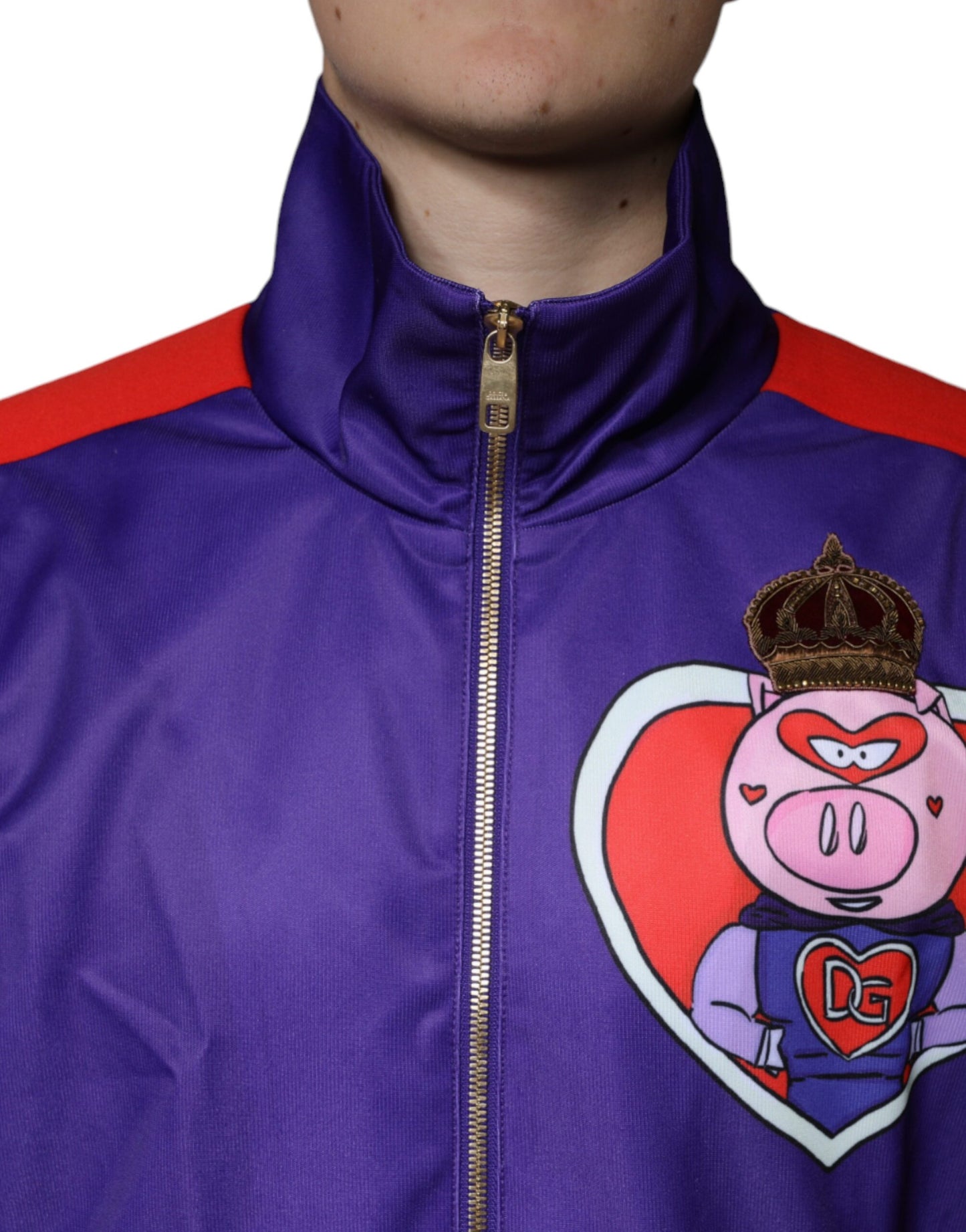 Dolce &amp; Gabbana – YEAR OF THE PIG – Bomberjacke mit durchgehendem Reißverschluss, Lila