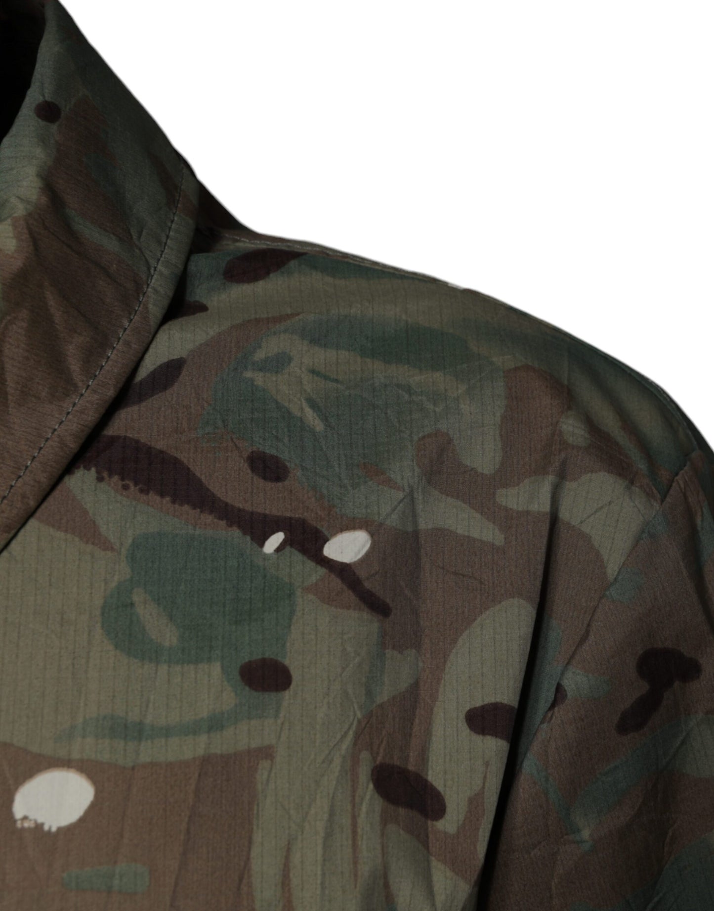 Dolce &amp; Gabbana – Mehrfarbige Manteljacke mit Camouflage-Kragen