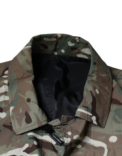 Dolce &amp; Gabbana – Mehrfarbige Manteljacke mit Camouflage-Kragen