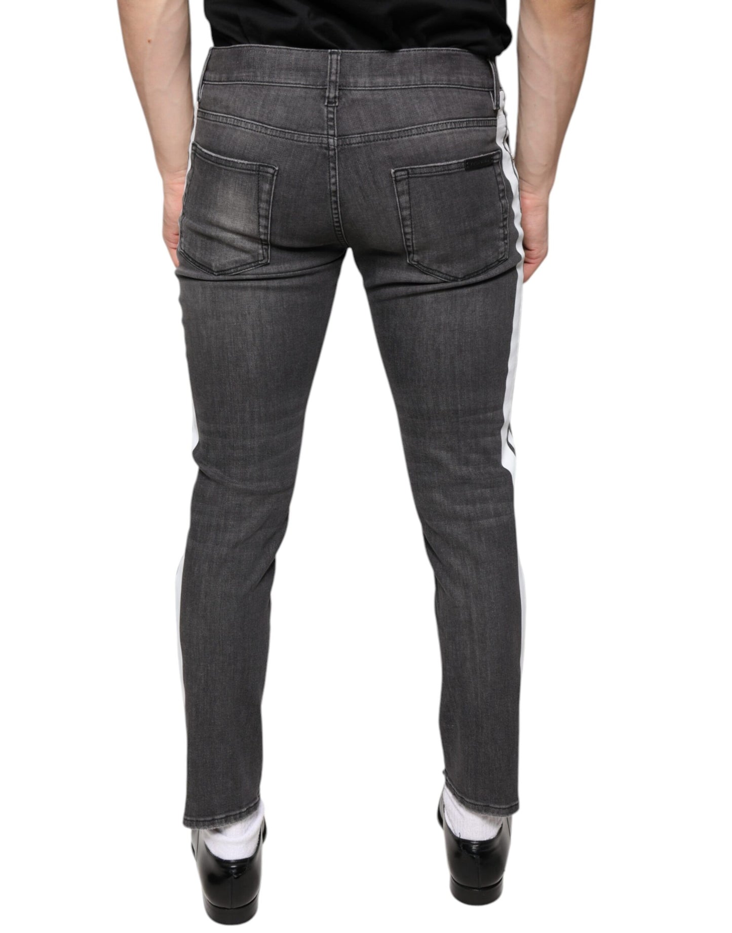 Dolce &amp; Gabbana – Schwarze Skinny-Jeans aus zerfetzter Baumwolle für Herren