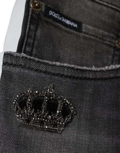 Dolce &amp; Gabbana – Schwarze Skinny-Jeans aus zerfetzter Baumwolle für Herren