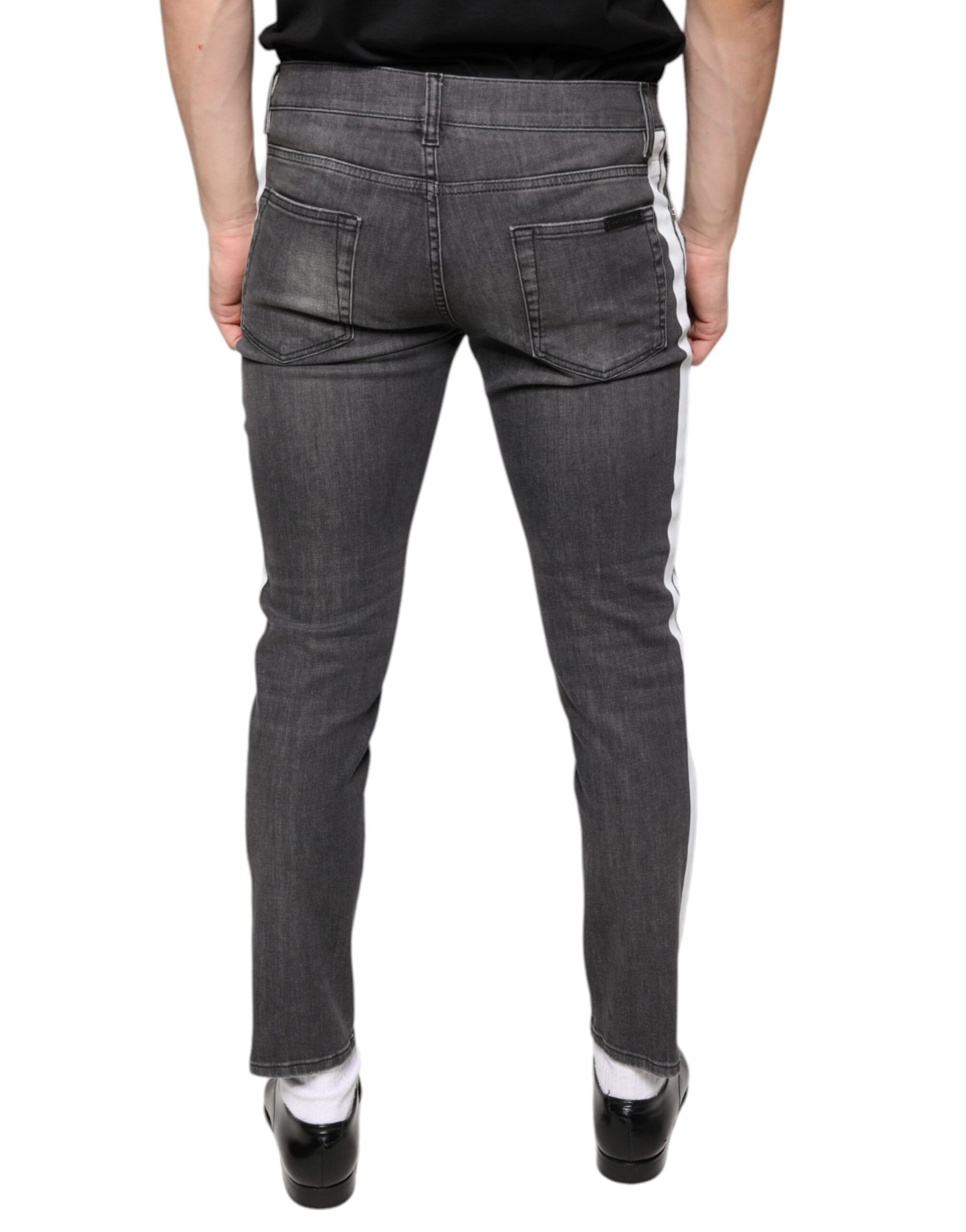 Dolce &amp; Gabbana – Schwarze Skinny-Jeans aus zerfetzter Baumwolle für Herren