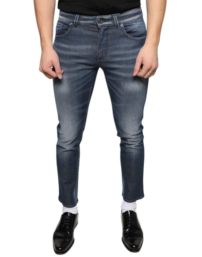 Dolce &amp; Gabbana – Dunkelblaue Skinny-Jeans aus gewaschener Baumwolle