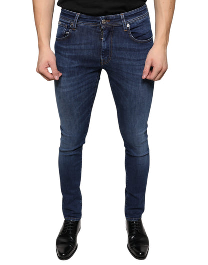 Dolce &amp; Gabbana Dunkelblaue Skinny-Jeans aus Baumwollstretch