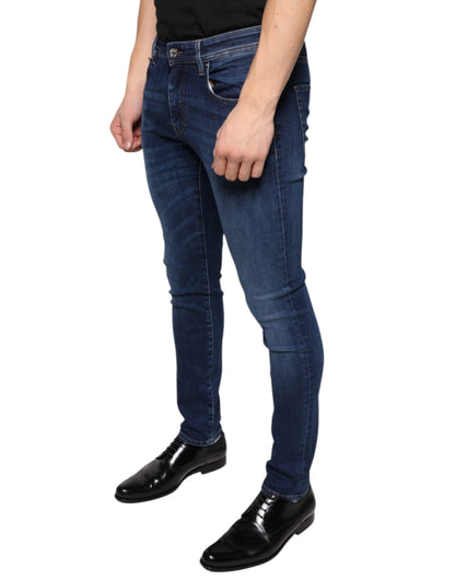 Dolce &amp; Gabbana Dunkelblaue Skinny-Jeans aus Baumwollstretch