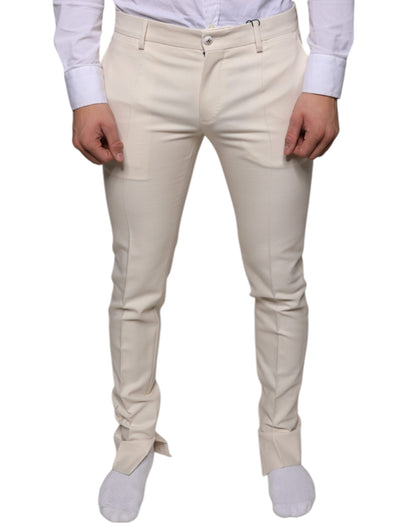 Dolce & Gabbana Off White Chino Wool Skinny Pants