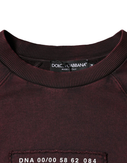 Dolce &amp; Gabbana – Kastanienbraunes Sweatshirt mit Rundhalsausschnitt und Logo für Herren