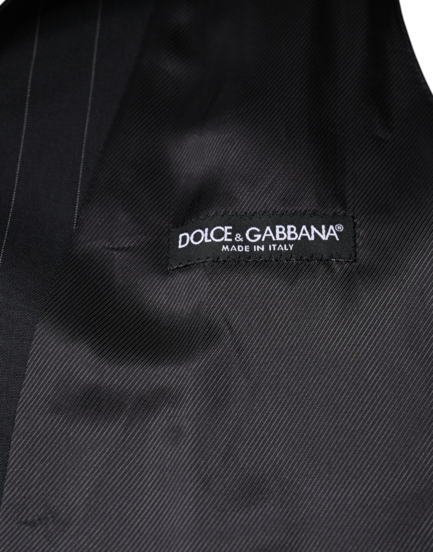 Dolce &amp; Gabbana Schwarze Lederweste, formelle Weste