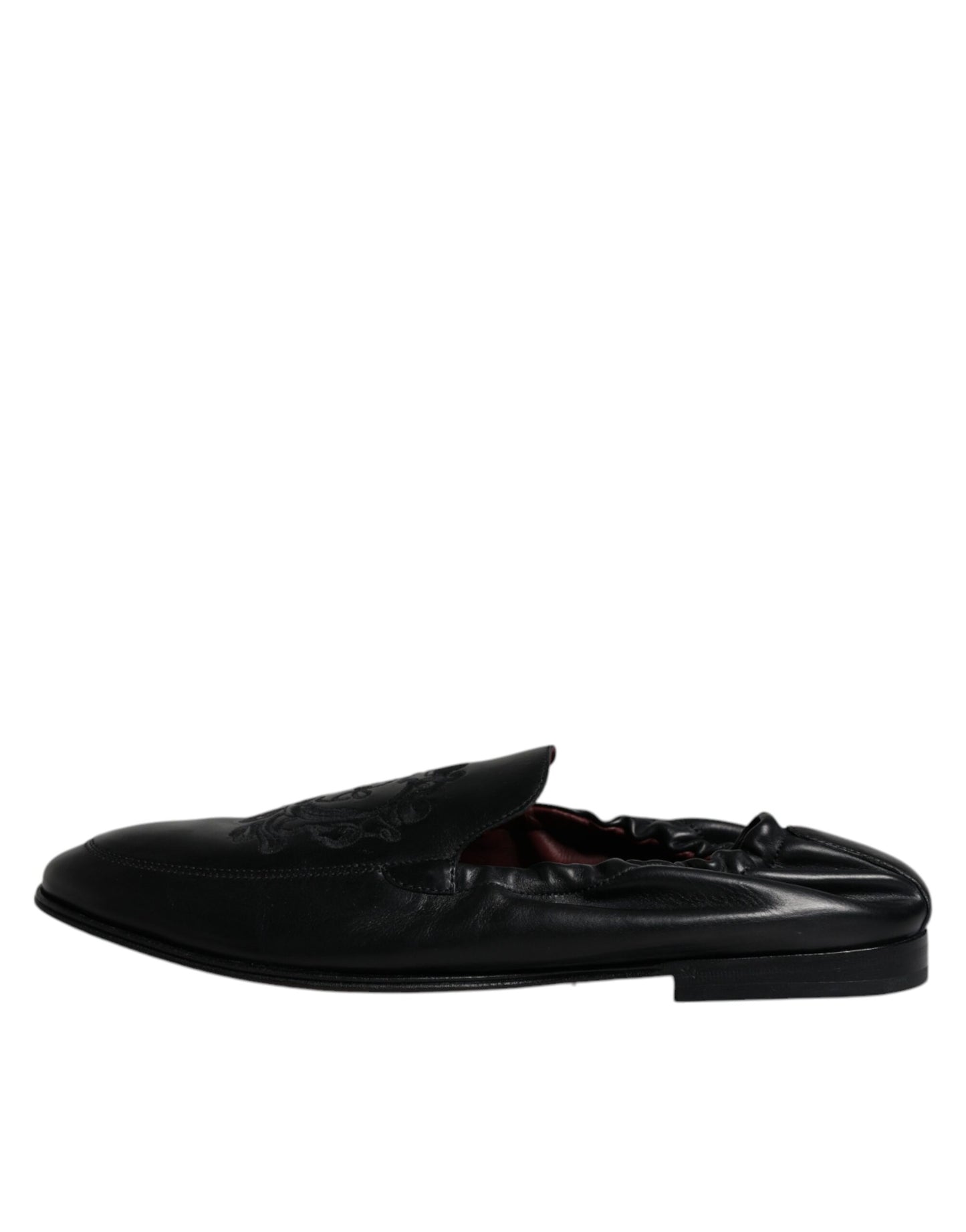 Dolce &amp; Gabbana – Schwarze Leder-Loafer mit Logo-Stickerei für Herren