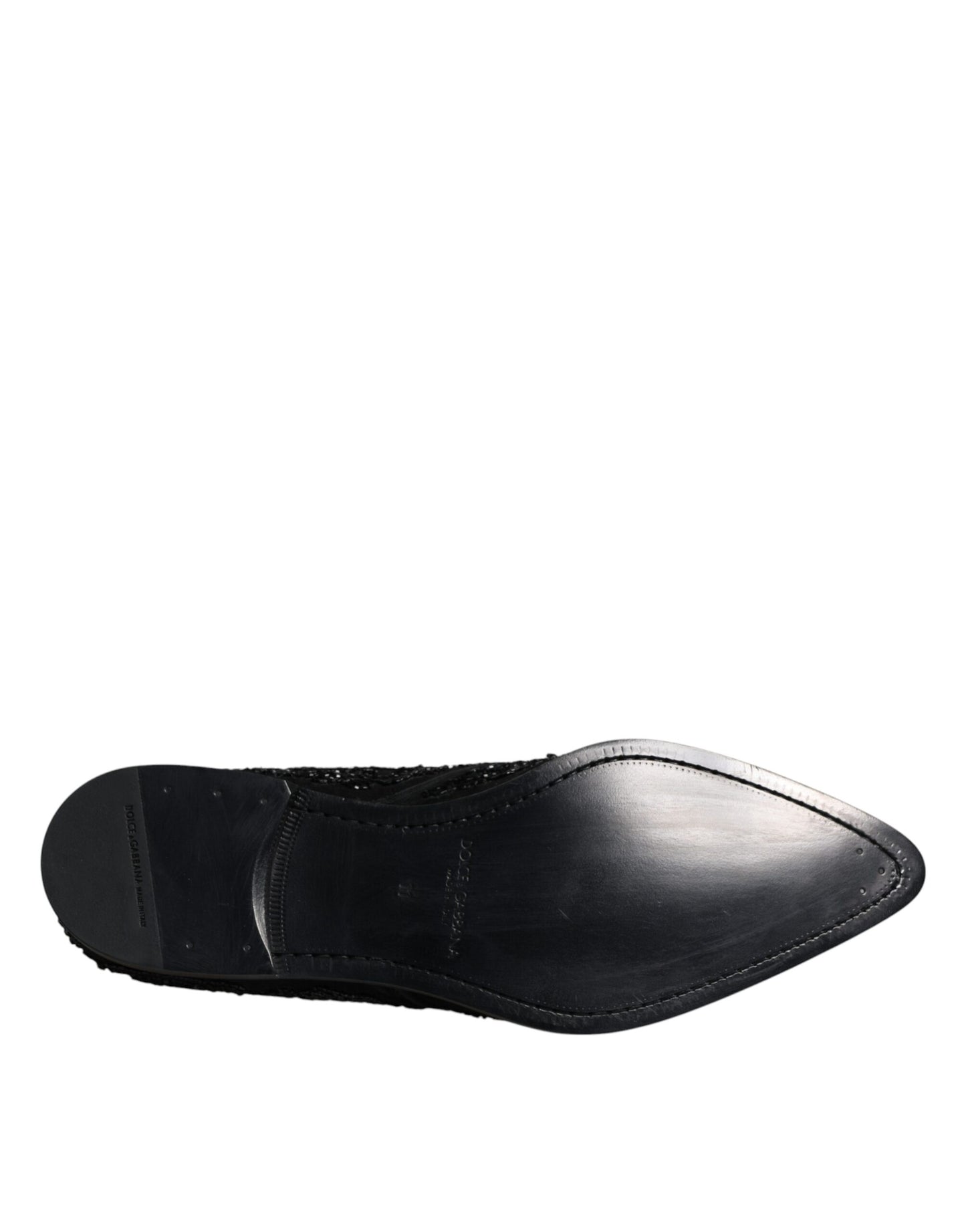 Dolce &amp; Gabbana – Schwarze, verzierte Derby-Schuhe aus Wildleder