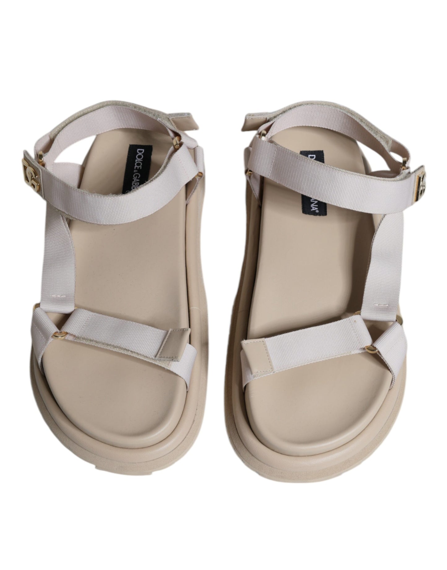 Dolce &amp; Gabbana Beige Nappa Devotion Strap Herren Sandalen Schuhe