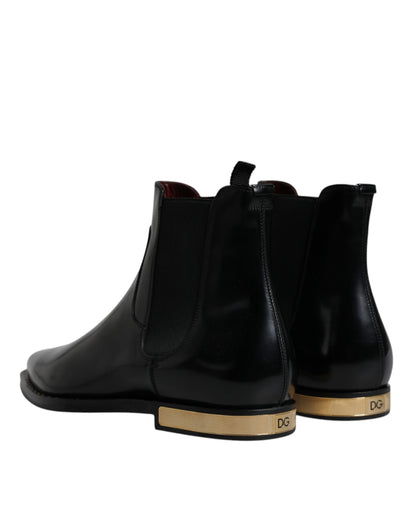 Dolce &amp; Gabbana – Chelsea-Stiefeletten aus schwarzem Leder