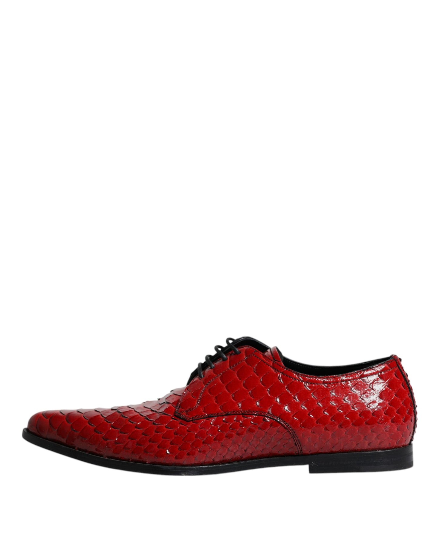 Dolce &amp; Gabbana Rot Strukturierte Lackierte Derby Herren Formelle Schuhe