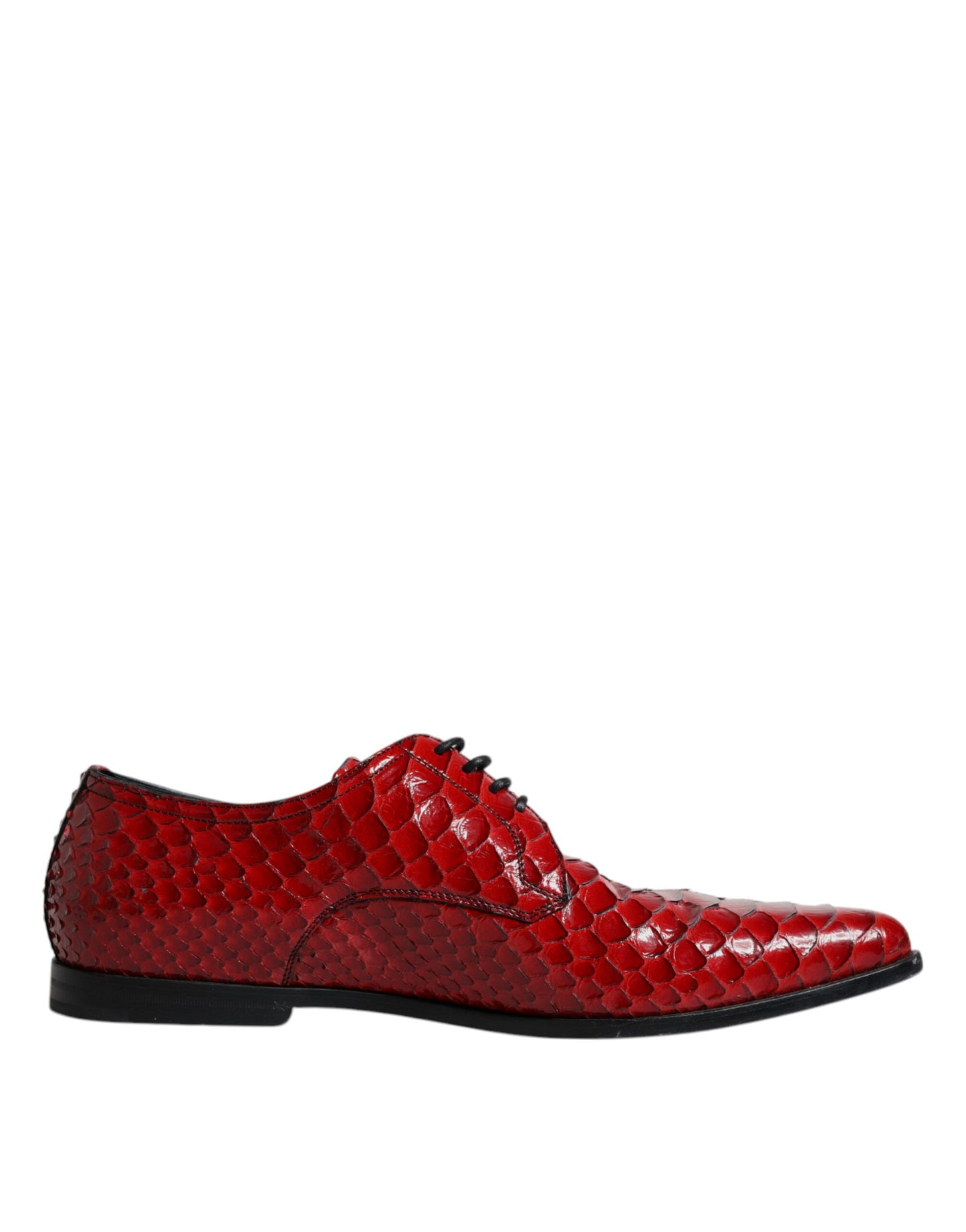 Dolce &amp; Gabbana Rot Strukturierte Lackierte Derby Herren Formelle Schuhe