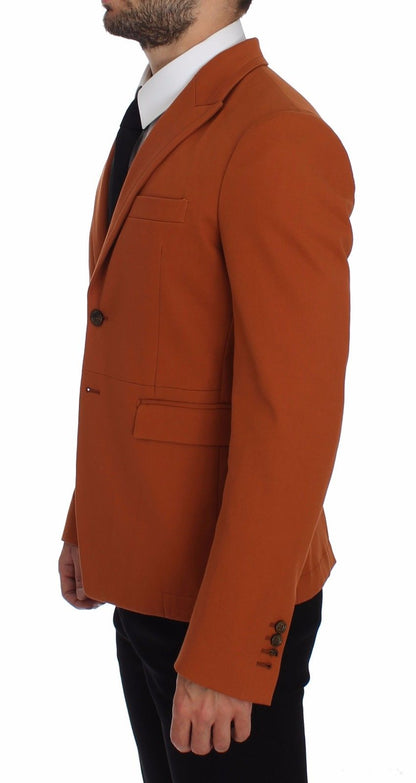 Orangefarbener Baumwoll-Stretch-Blazer