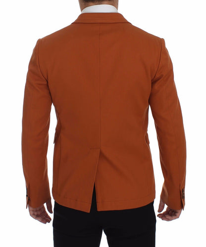 Orangefarbener Baumwoll-Stretch-Blazer