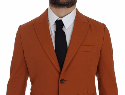 Orangefarbener Baumwoll-Stretch-Blazer