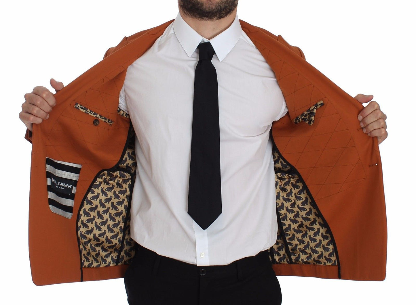 Blazer orange en coton stretch