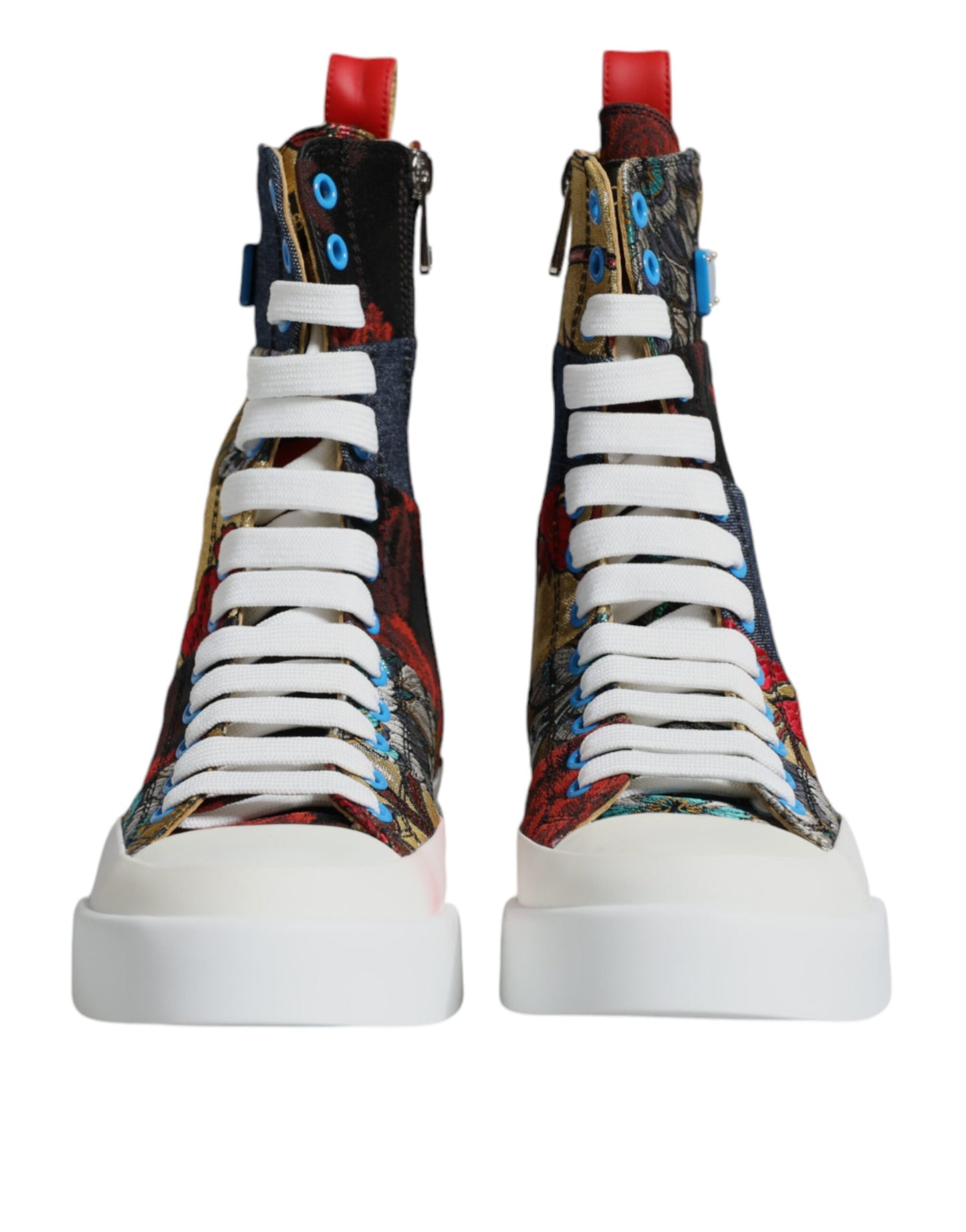 Dolce &amp; Gabbana Mehrfarbige Patchwork High Top Sneakers Schuhe