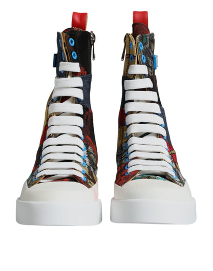 Dolce &amp; Gabbana Mehrfarbige Patchwork High Top Sneakers Schuhe