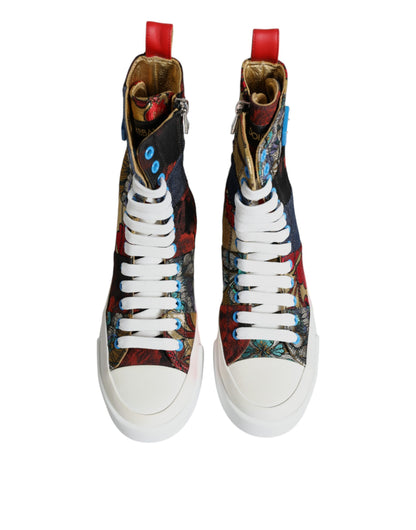 Dolce &amp; Gabbana Mehrfarbige Patchwork High Top Sneakers Schuhe