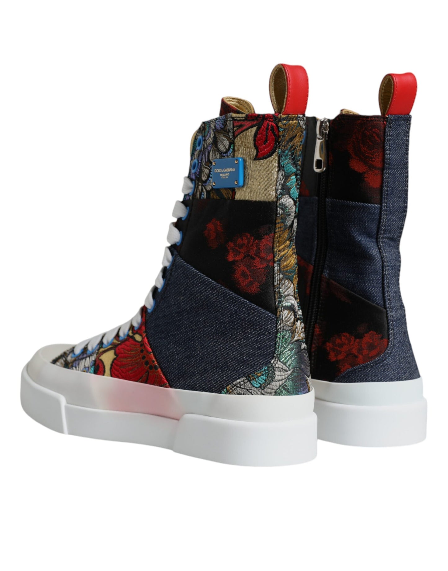 Dolce &amp; Gabbana Mehrfarbige Patchwork High Top Sneakers Schuhe