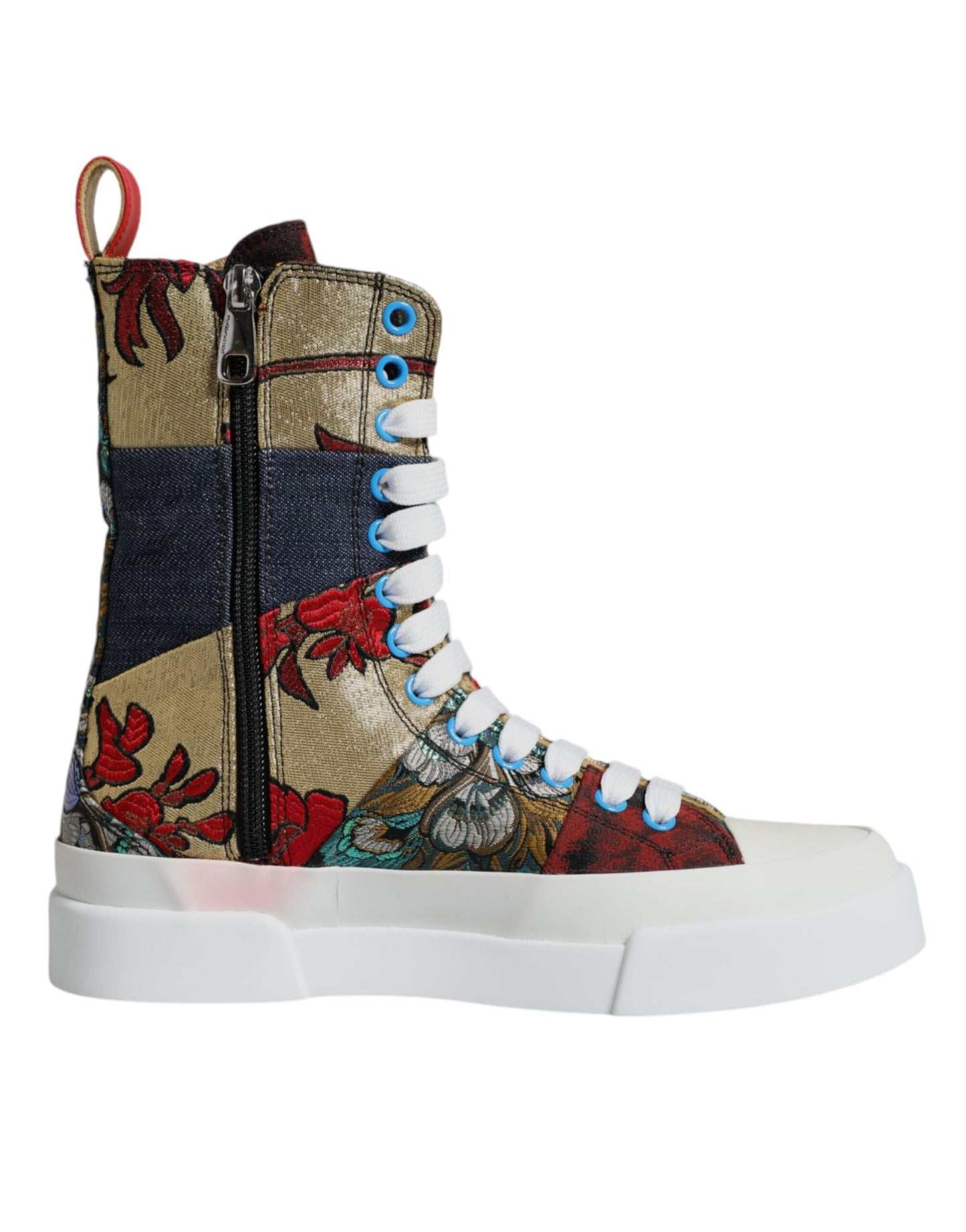 Dolce &amp; Gabbana Mehrfarbige Patchwork High Top Sneakers Schuhe