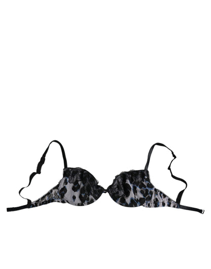 Roberto Cavalli – Push-Up-Reggiseno-BH mit Leopardenmuster, Weiß