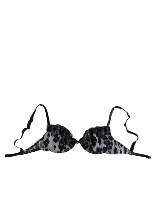 Roberto Cavalli – Push-Up-Reggiseno-BH mit Leopardenmuster, Weiß