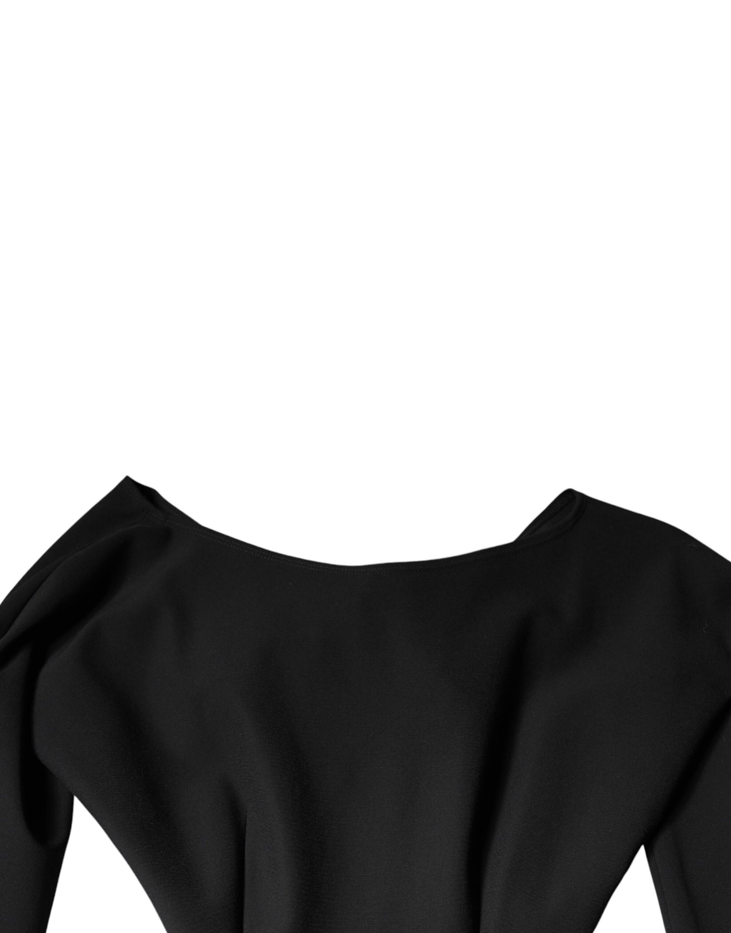 Dolce & Gabbana Black Viscose Cut Out A-line Long Sleeves Mini Dress