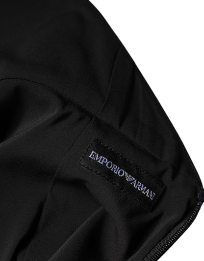 Emporio Armani – Langes, ärmelloses Neckholder-Etuikleid in Schwarz