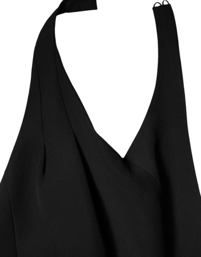 Emporio Armani – Langes, ärmelloses Neckholder-Etuikleid in Schwarz