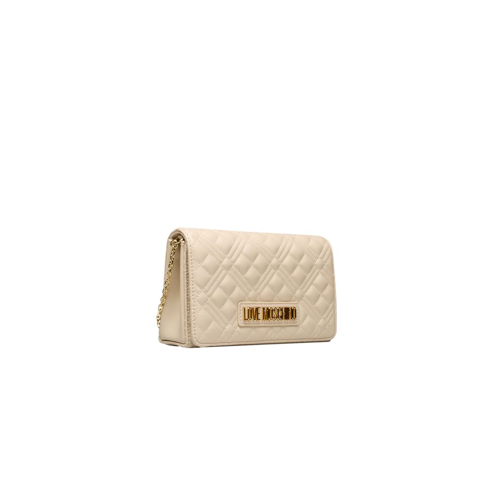 Love Moschino – Beige Umhängetasche aus Polyethylen