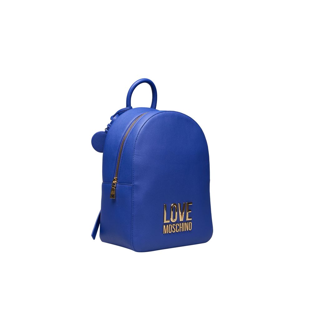 Love Moschino – Blauer Polyethylen-Rucksack