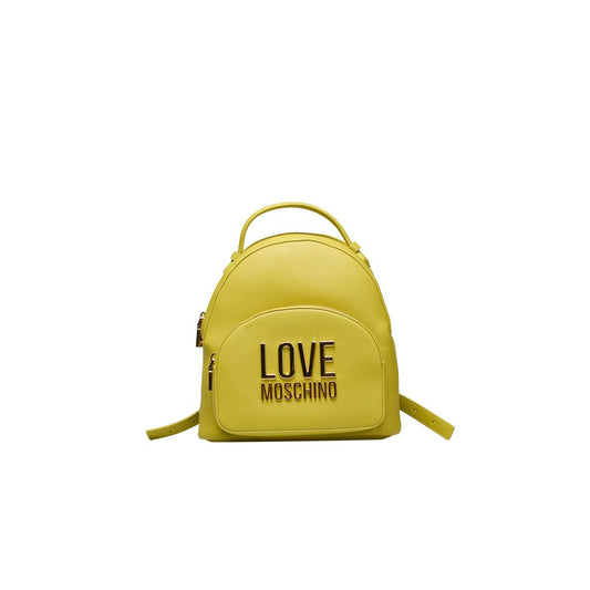 Love Moschino Gelber Polyethylen-Rucksack für Damen