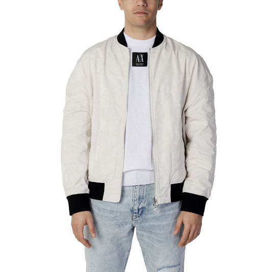 Armani Exchange – Cremefarbene Polyesterjacke