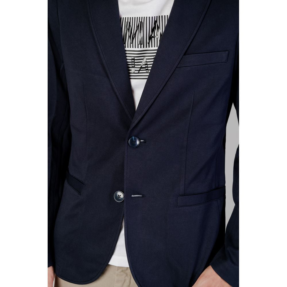 Armani Exchange – Blauer Viskose-Blazer