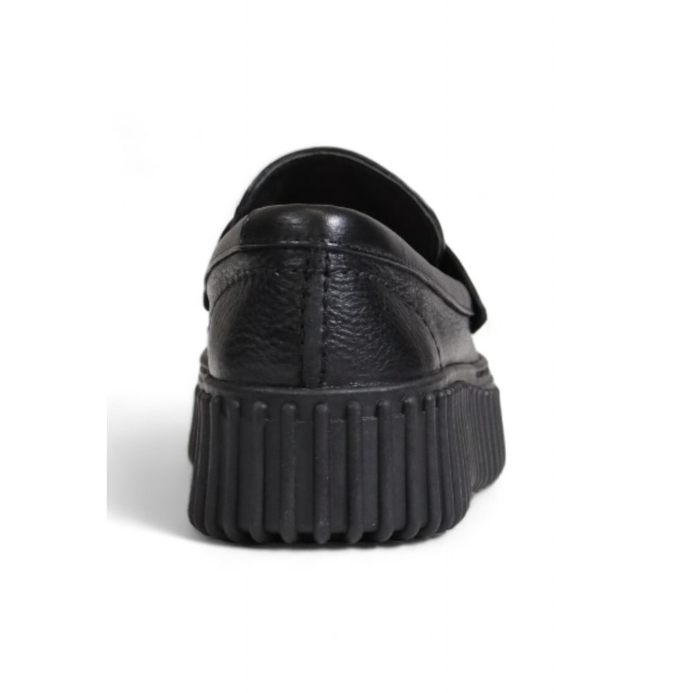 Clarks Black Leather Flat Shoe