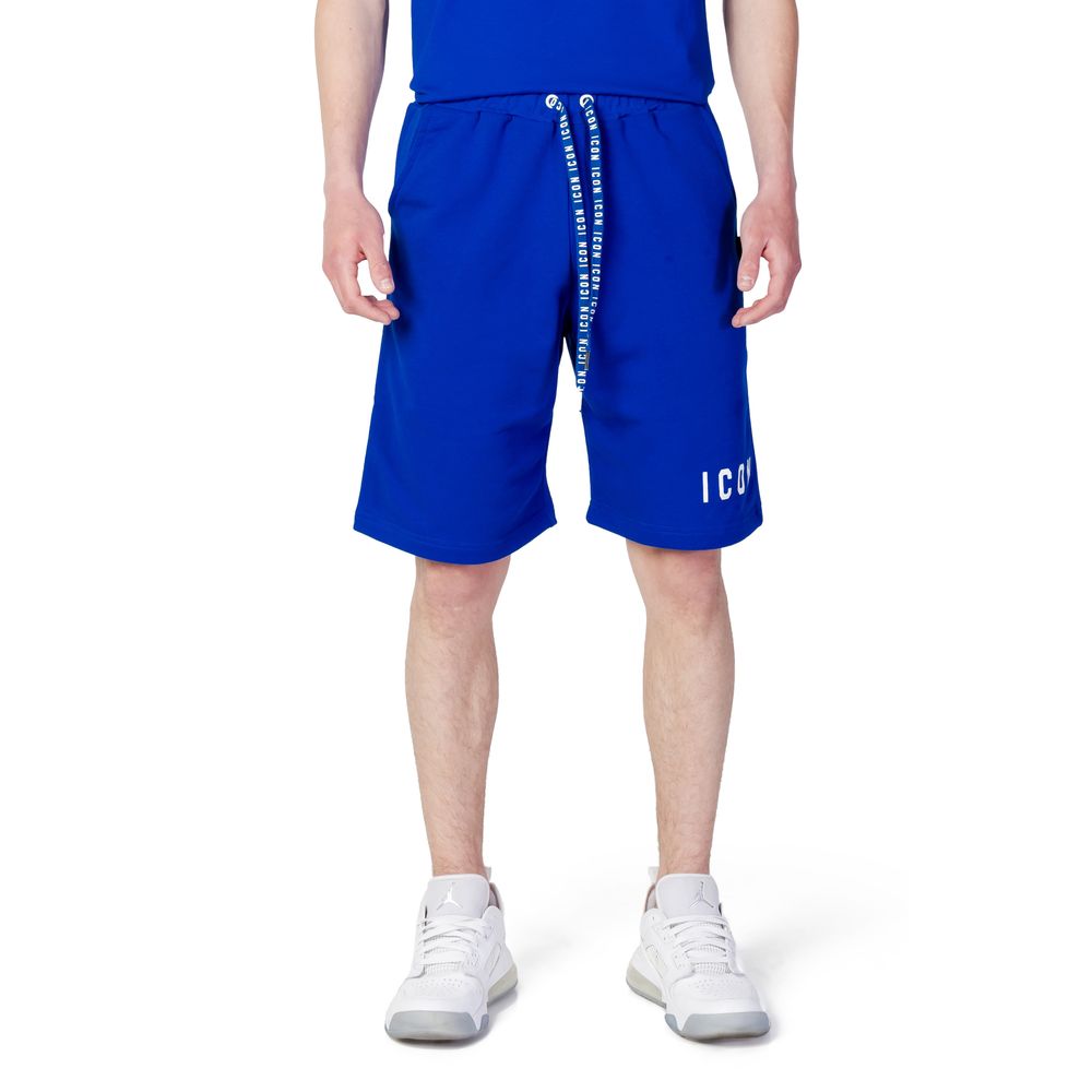 Baumwollshorts mit Symbol in Blau