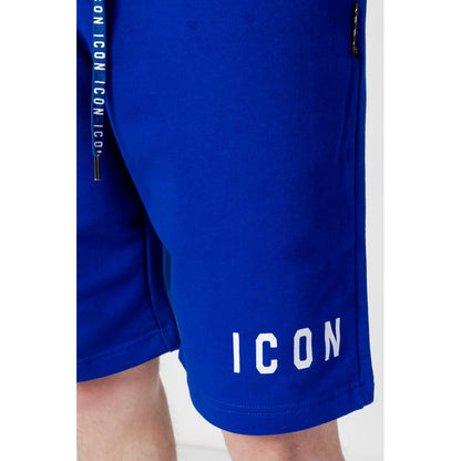 Baumwollshorts mit Symbol in Blau