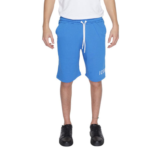 Baumwollshorts mit Symbol in Blau