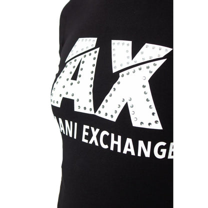 Armani Exchange – Oberteile und T-Shirts aus schwarzer Baumwolle